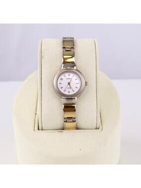 Vintage Carriage by Timex Watch Ladies Two Tone Silver Gold Link Bracelet Works